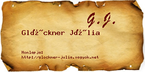 Glöckner Júlia névjegykártya